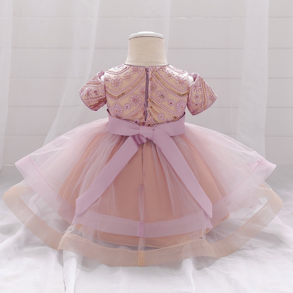 Princess embroidered sparkly pearls bow dress - Picture 2 of 6